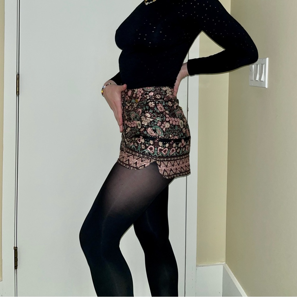 Anthropologie Antik Batik Helena Cotton Boho Quilted Shorts $161 SMALL 38 Black